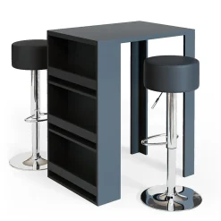 Vicco Set de table de bar Anthracite 57x80cm avec 2 tabourets de bar
