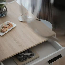 Vicco Set de table de bar Blanc/Sonoma 67x100cm avec 2 tabourets de bar