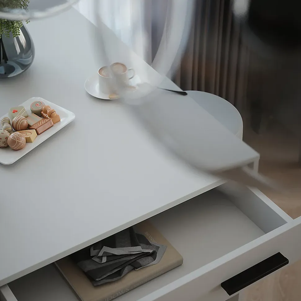 Vicco Set de table de bar Blanc 67x100cm avec 2 tabourets de bar