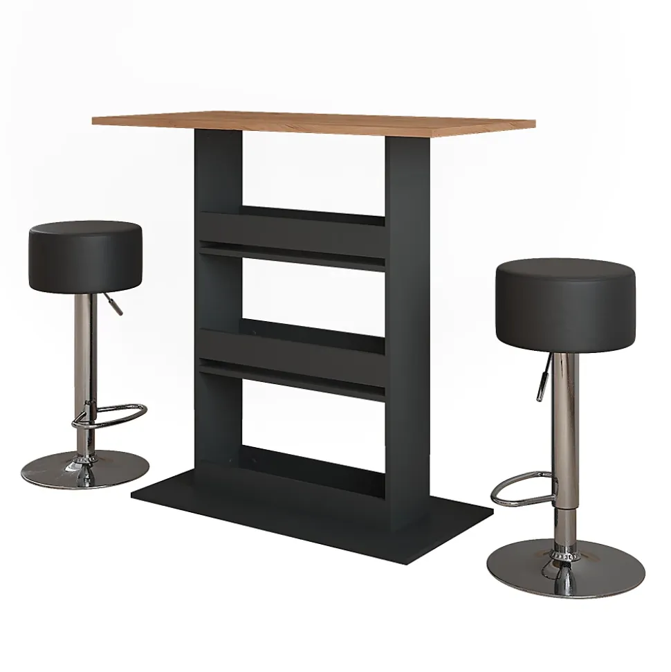 Vicco Set de table de bar GKO/ANT 110x55cm avec 2 tabourets de bar