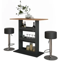 Vicco Set de table de bar GKO/ANT 110x55cm avec 2 tabourets de bar