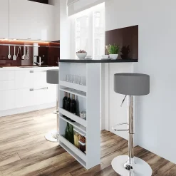 Vicco Set de table de bar Anthracite/blanc 57x80cm avec 2 tabourets de bar