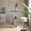 Vicco Set de table de bar blanc/anthracite 65x65cm avec 2 tabourets de bar