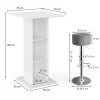 Vicco Set de table de bar Béton 70x70cm avec 2 tabourets de bar