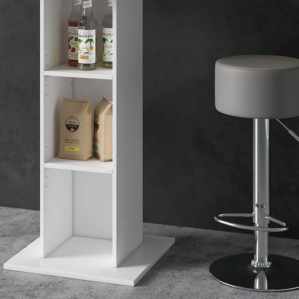 Vicco Set de table de bar Béton 70x70cm avec 2 tabourets de bar