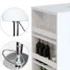 Vicco Set de table de bar Blanc 57x117cm avec 2 tabourets de bar