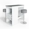 Vicco Set de table de bar blanc/anthracite 115x50cm avec 2 tabourets de bar