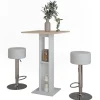 Vicco Set de table de bar Blanc/Sonoma 65x65cm avec 2 tabourets de bar