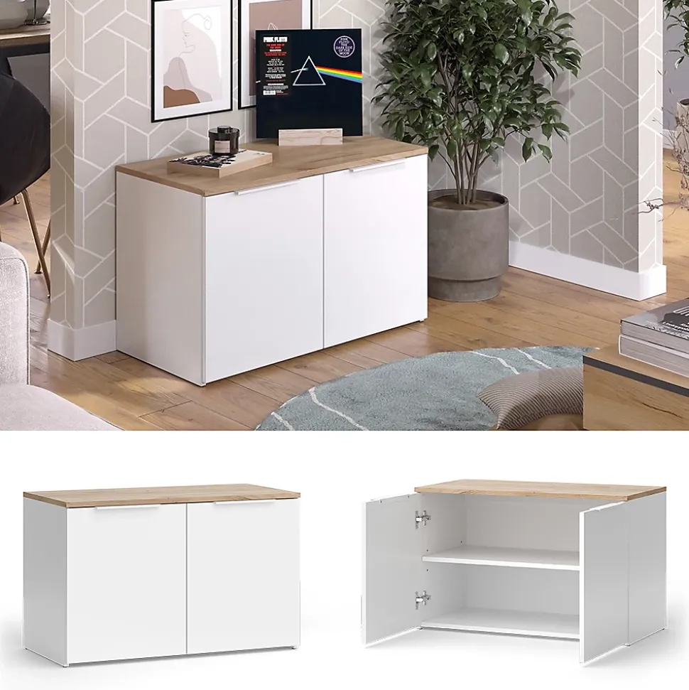 Vicco Sideboard Blanc/Sonoma 40x50cm avec 2 portes