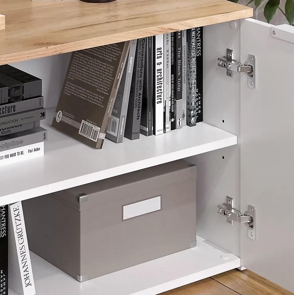 Vicco Sideboard Blanc/Sonoma 40x50cm avec 2 portes