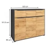 Vicco Sideboard Chêne de force doré 48x101.6cm avec tiroirs