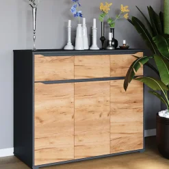 Vicco Sideboard Chêne de force doré 48x101.6cm avec tiroirs