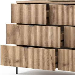 Vicco Sideboard Chêne Viking 42x81cm avec 7 tiroirs