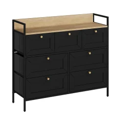 Vicco Table dappoint Noir 98x85cm avec 7 tiroirs