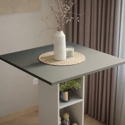 Vicco Table de bar Anthracite/blanc 75x75cm