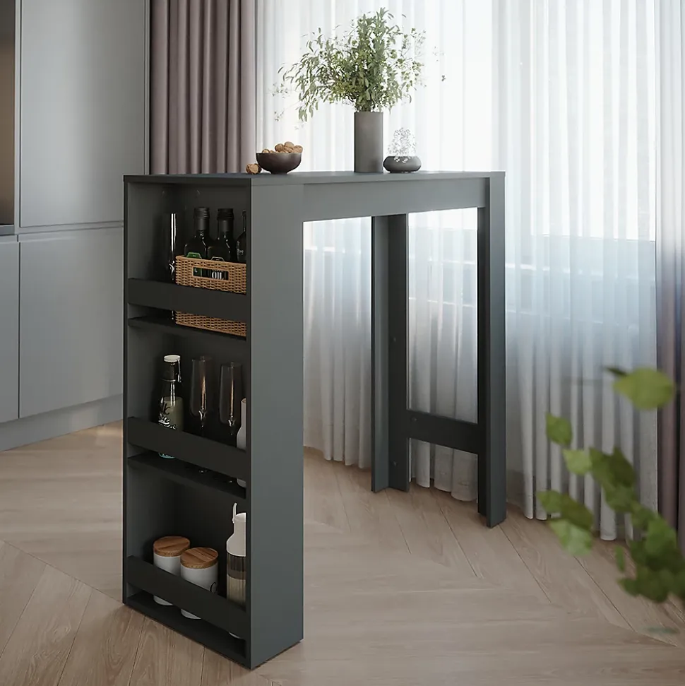 Vicco Table de bar Anthracite 45x110cm