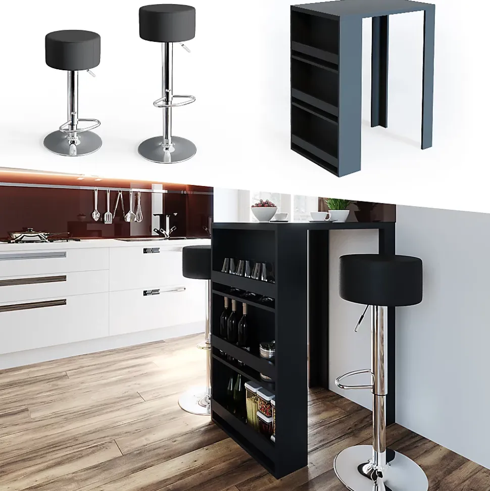 Vicco Table de bar Anthracite 57x80cm