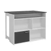 Vicco Table de bar Anthracite/blanc 116x37cm 4x compartiments ouverts et 1x porte