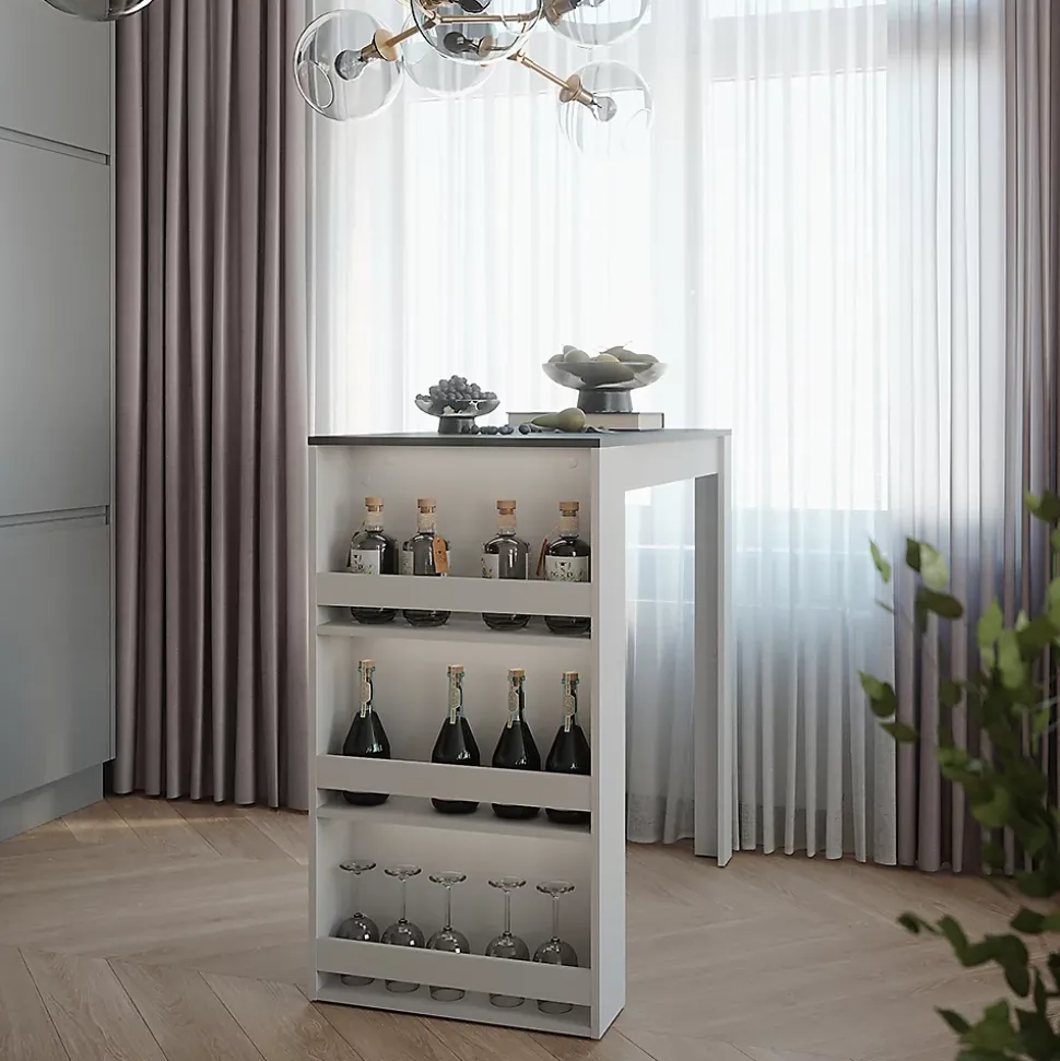 Vicco Table de bar Anthracite/blanc 57x117cm