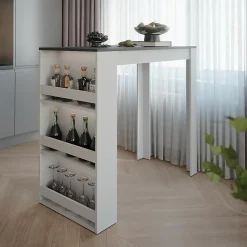 Vicco Table de bar Anthracite/blanc 57x117cm
