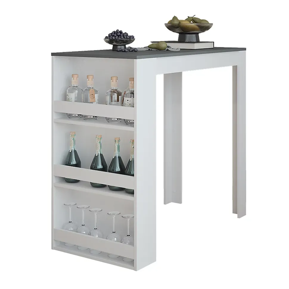 Vicco Table de bar Anthracite/blanc 57x117cm