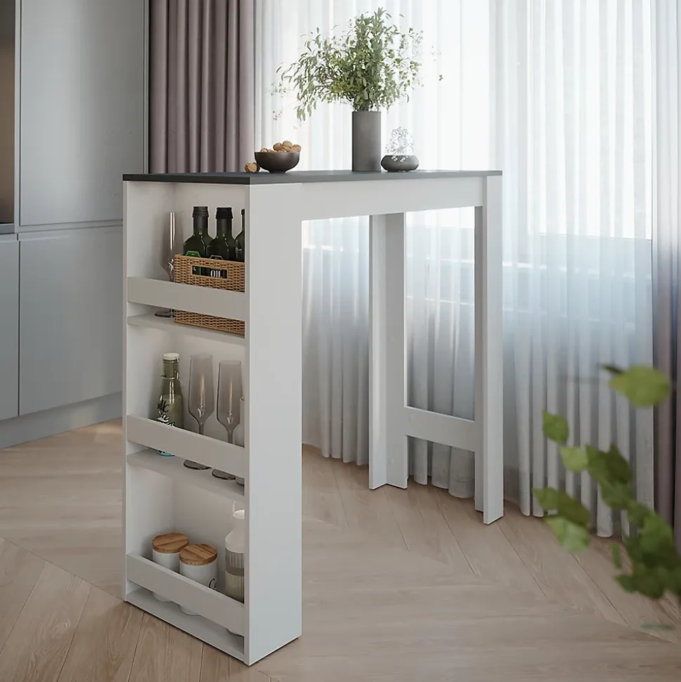 Vicco Table de bar Anthracite/blanc 45x110cm