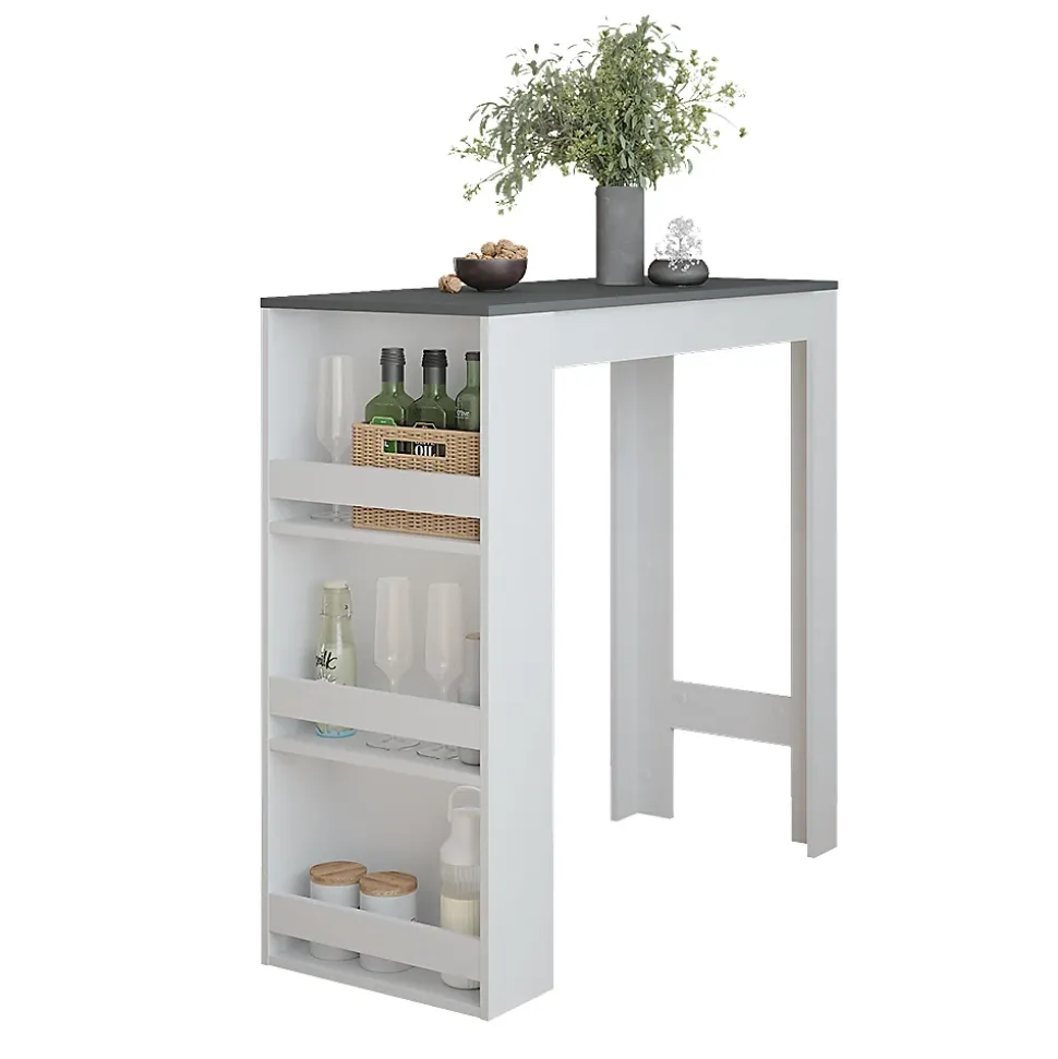 Vicco Table de bar Anthracite/blanc 45x110cm