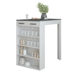 Vicco Table de bar Anthracite/blanc 67x100cm