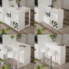 Vicco Table de bar Blanc 116x37cm 4x compartiments ouverts et 1x porte
