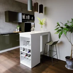 Vicco Table de bar Blanc 115x50cm