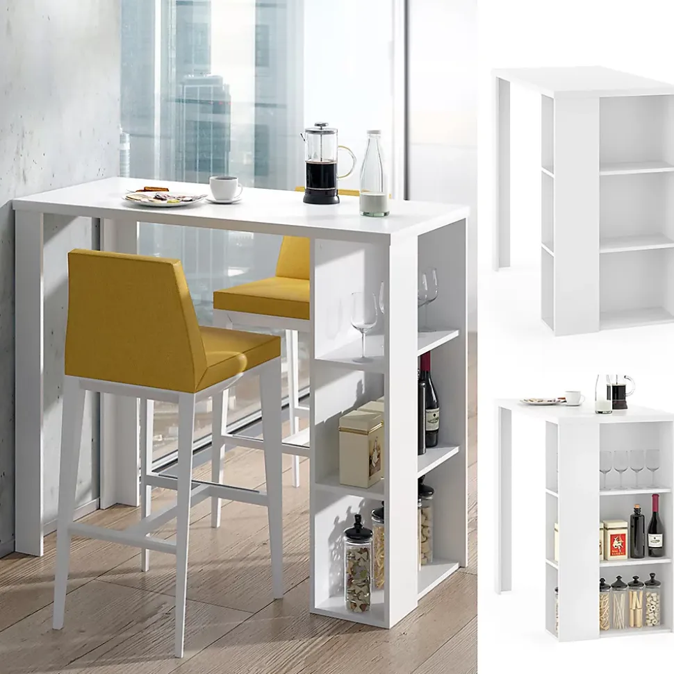 Vicco Table de bar Blanc 120x60cm