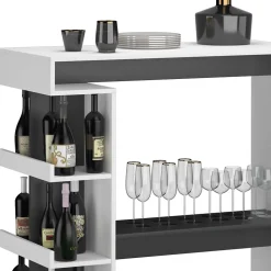 Vicco Table de bar Blanc 108x50cm