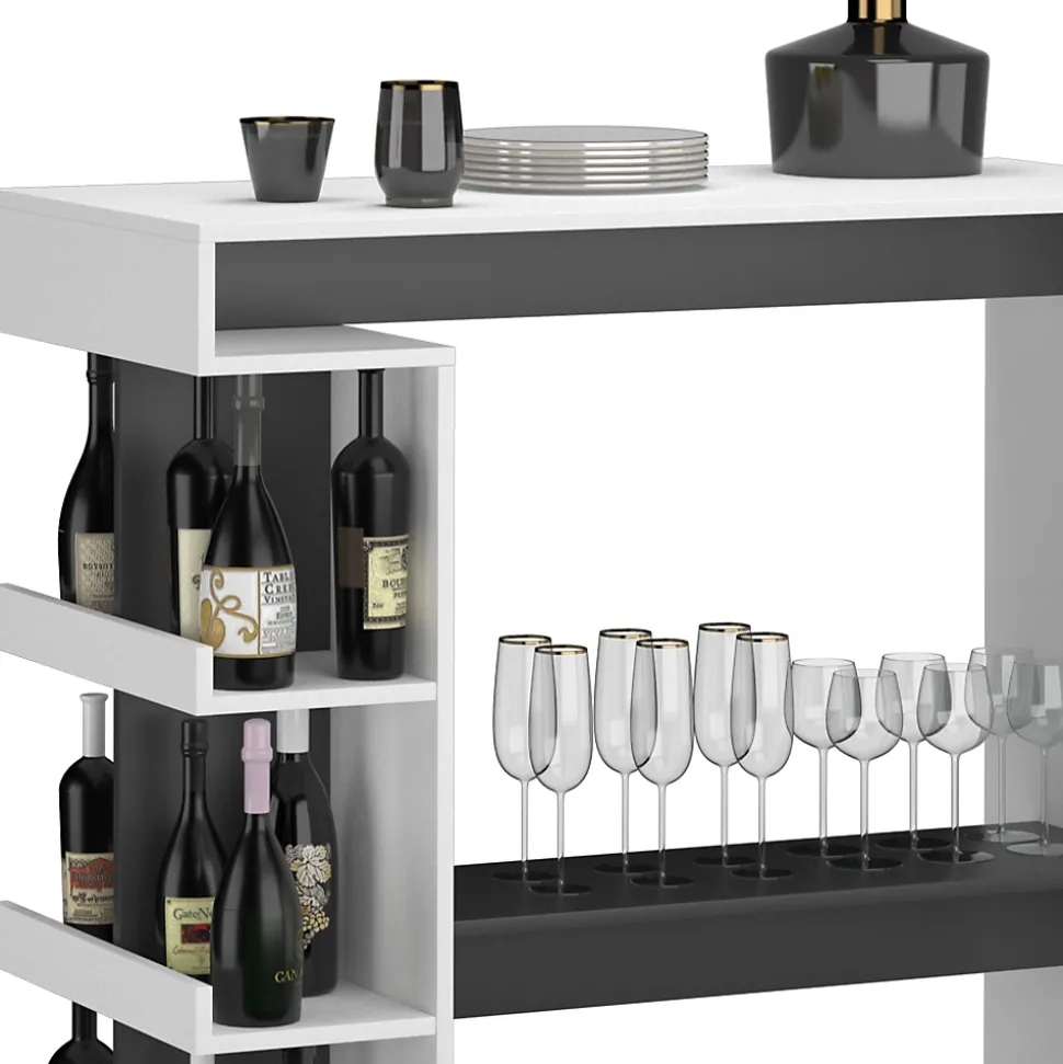 Vicco Table de bar Blanc 108x50cm