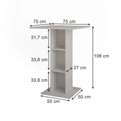 Vicco Table de bar Blanc 75x75cm