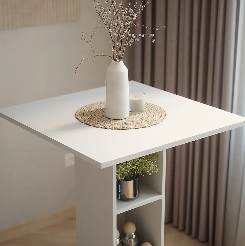 Vicco Table de bar Blanc 75x75cm