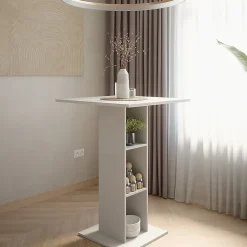 Vicco Table de bar Blanc 75x75cm