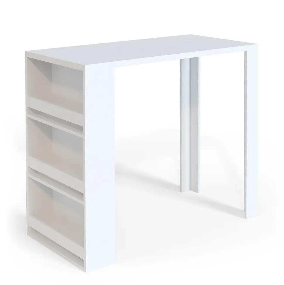 Vicco Table de bar Blanc 57x117cm