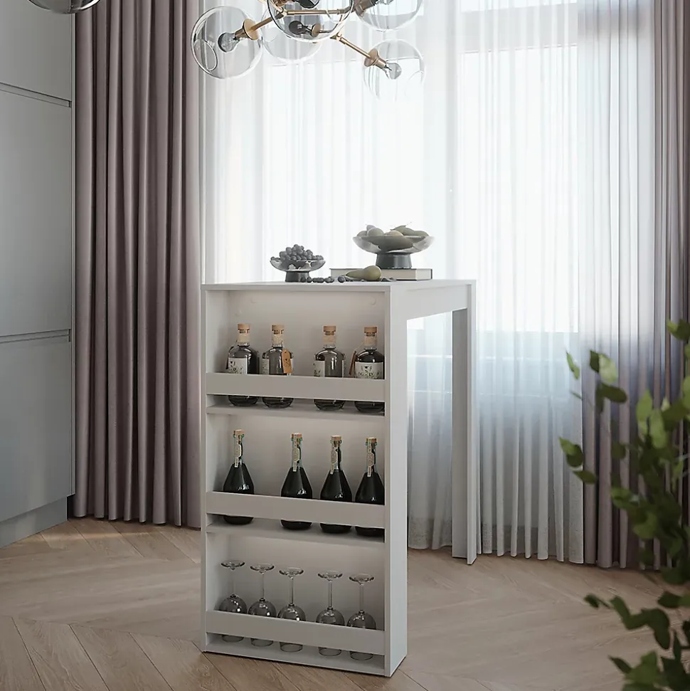 Vicco Table de bar Blanc 57x117cm