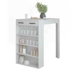 Vicco Table de bar Blanc 67x100cm