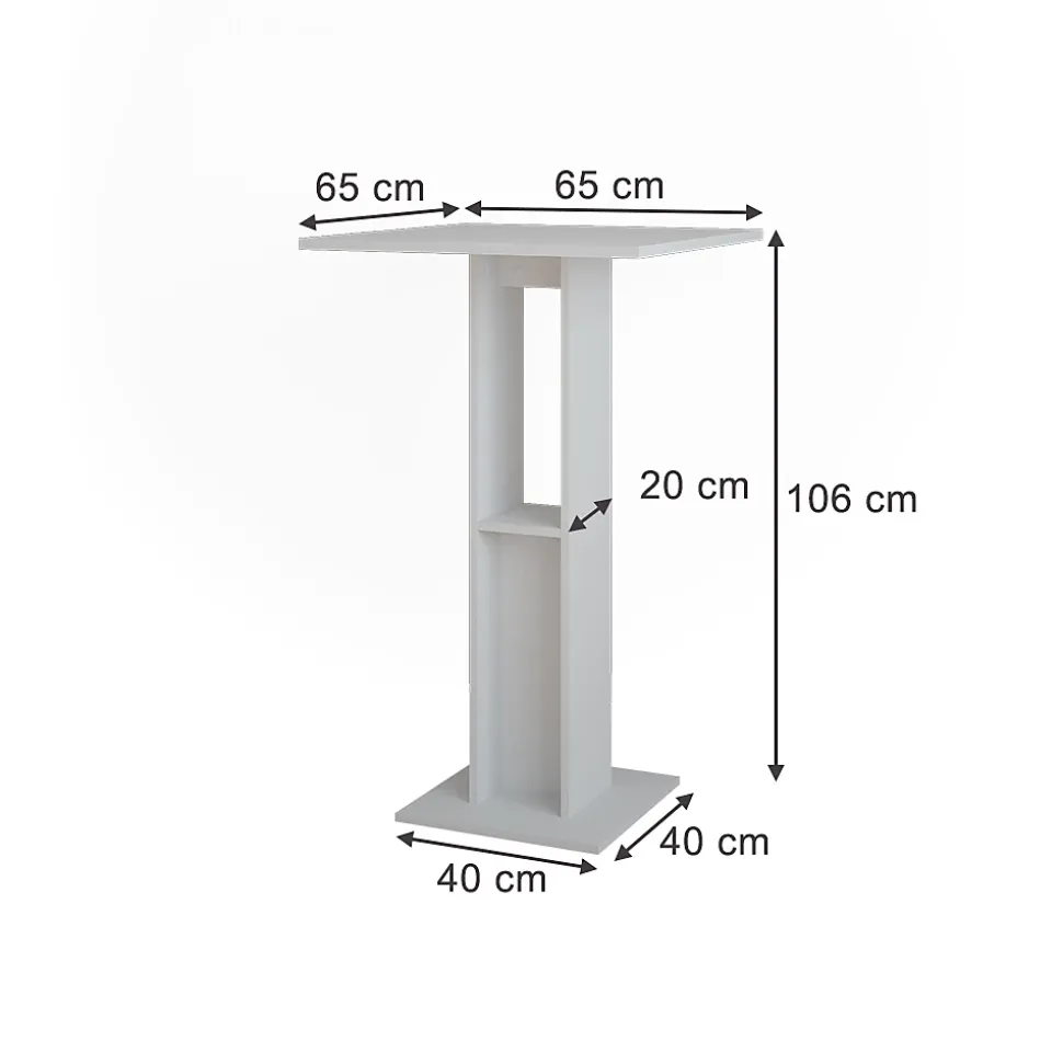 Vicco Table de bar Blanc 65x65cm