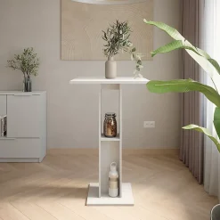 Vicco Table de bar Blanc 65x65cm