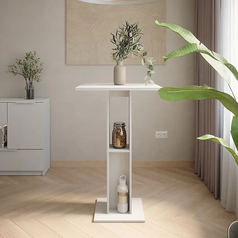 Vicco Table de bar Blanc 65x65cm