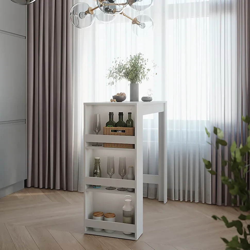 Vicco Table de bar Blanc 45x110cm