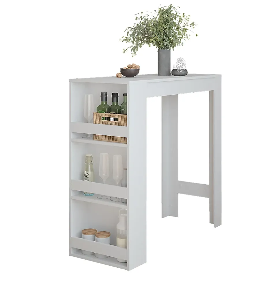 Vicco Table de bar Blanc 45x110cm