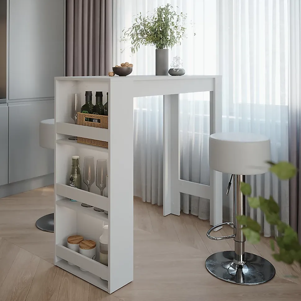Vicco Table de bar Blanc 45x110cm