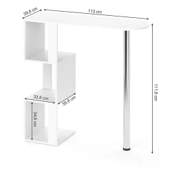 Vicco Table de bar Blanc 113x39.8cm