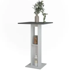 Vicco Table de bar blanc/anthracite 65x65cm Table de bar