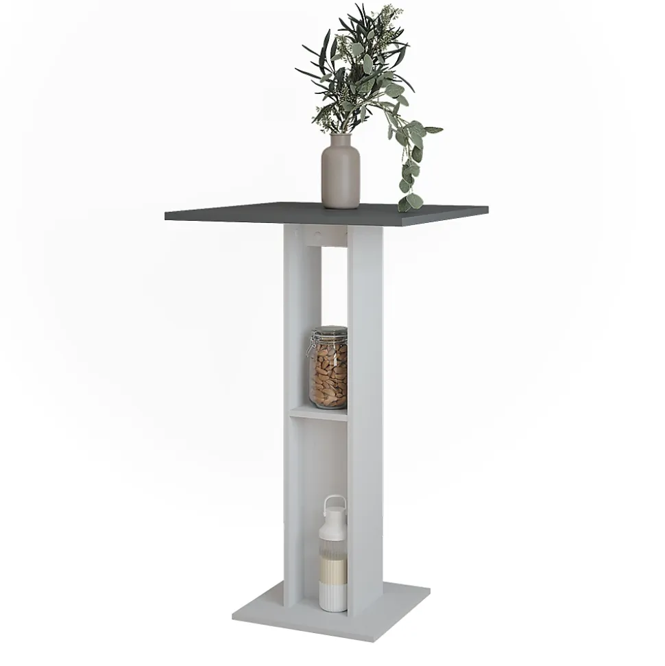 Vicco Table de bar blanc/anthracite 65x65cm Table de bar