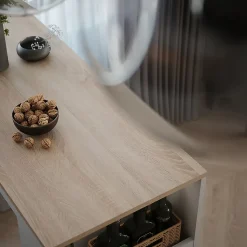 Vicco Table de bar Blanc/Sonoma 45x110cm