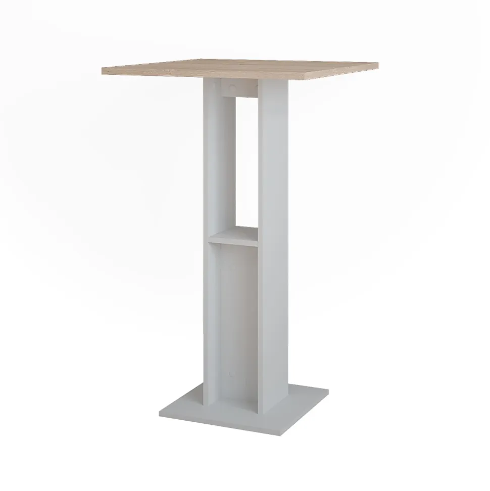 Vicco Table de bar Blanc/Sonoma 65x65cm
